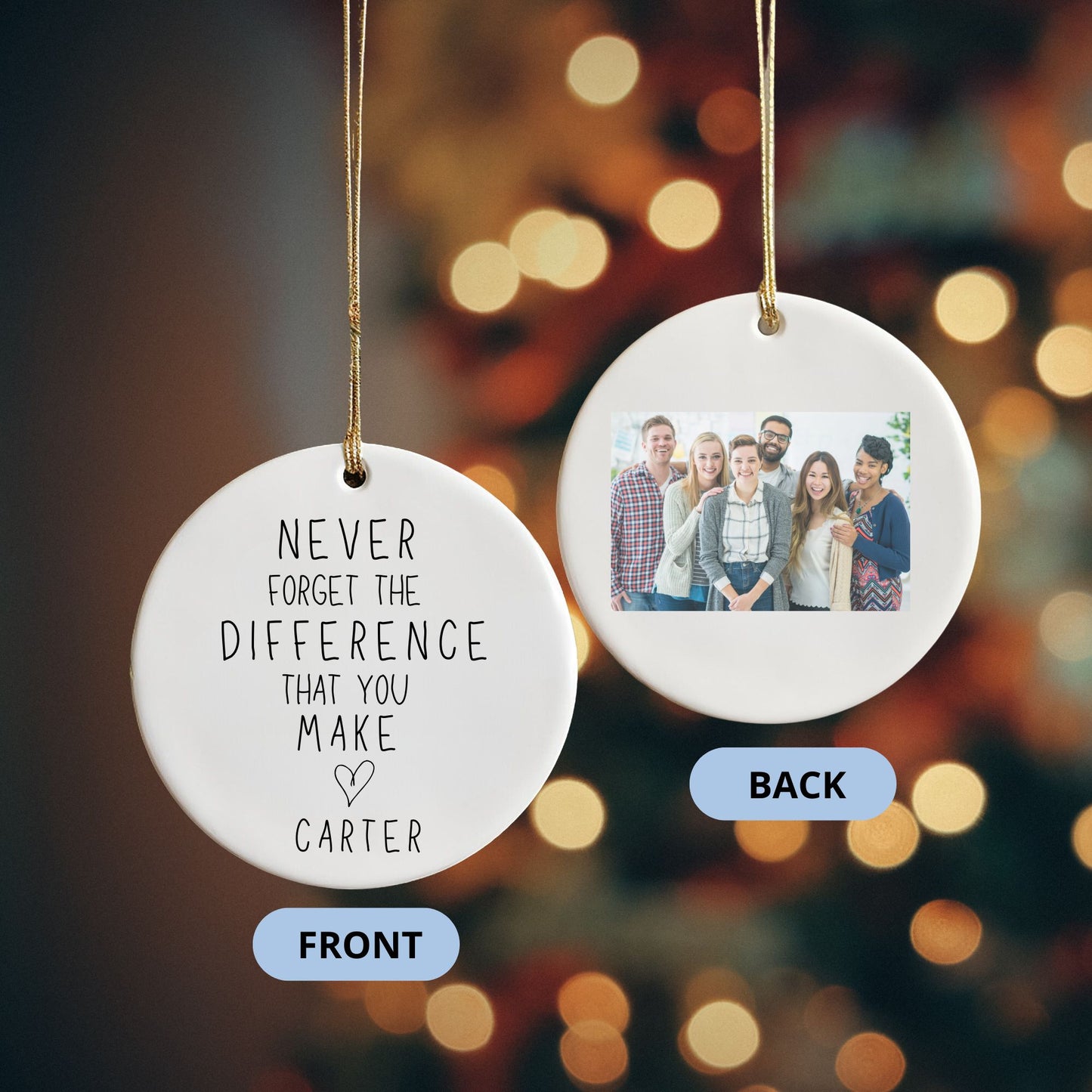 Personalized Retirement Ornament , Unique Christmas Gift for Coworkers & Friends