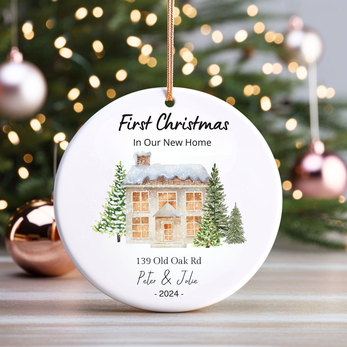 Custom First Christmas in Our New Home Ornament 2024 ,Keepsake for New Homeowners