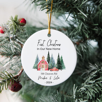 Custom First Christmas in Our New Home Ornament 2024 ,Keepsake for New Homeowners