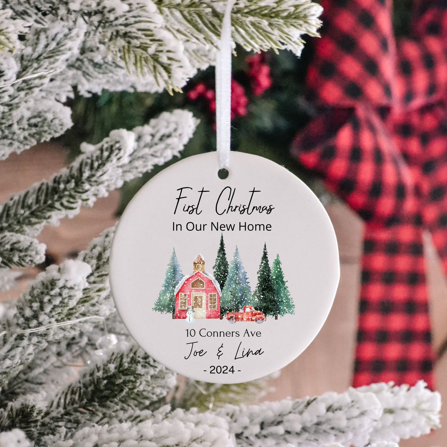 Custom First Christmas in Our New Home Ornament 2024 ,Keepsake for New Homeowners