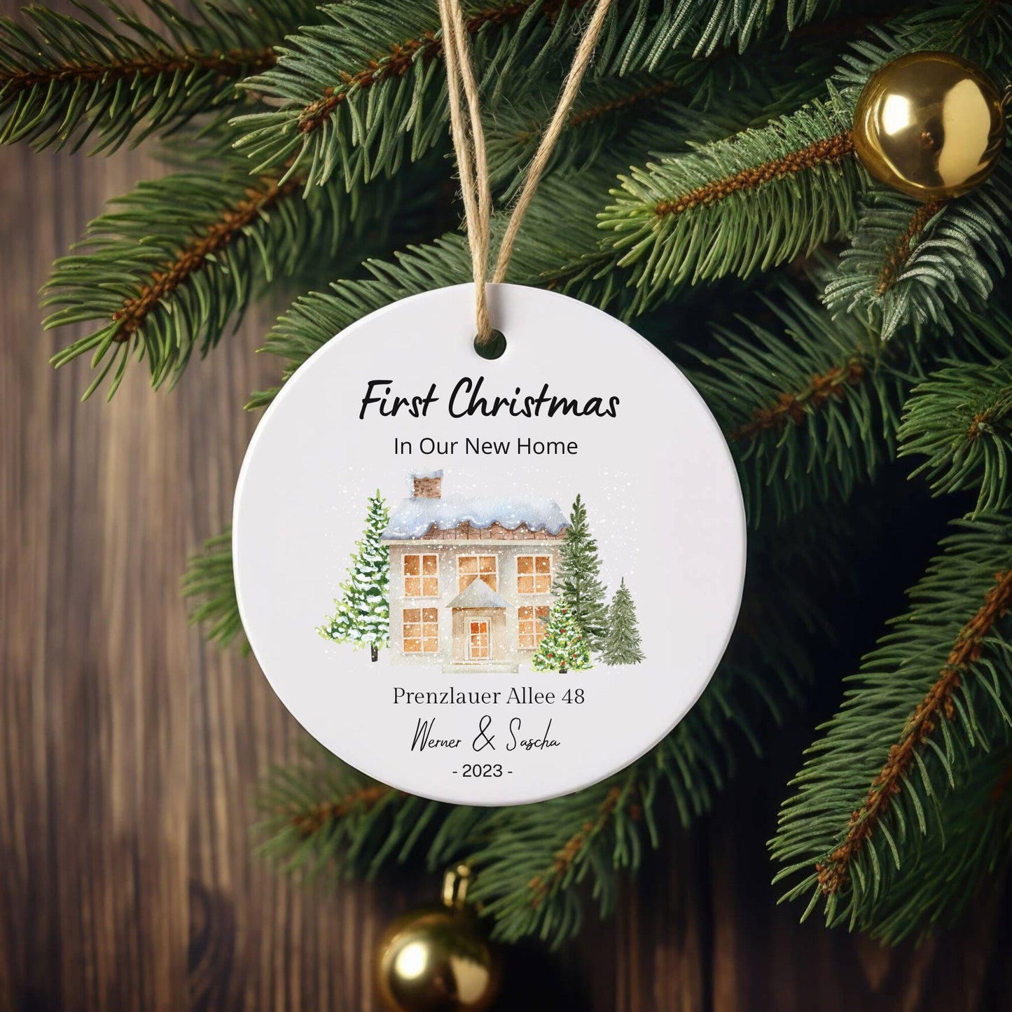 Custom First Christmas in Our New Home Ornament 2024 ,Keepsake for New Homeowners