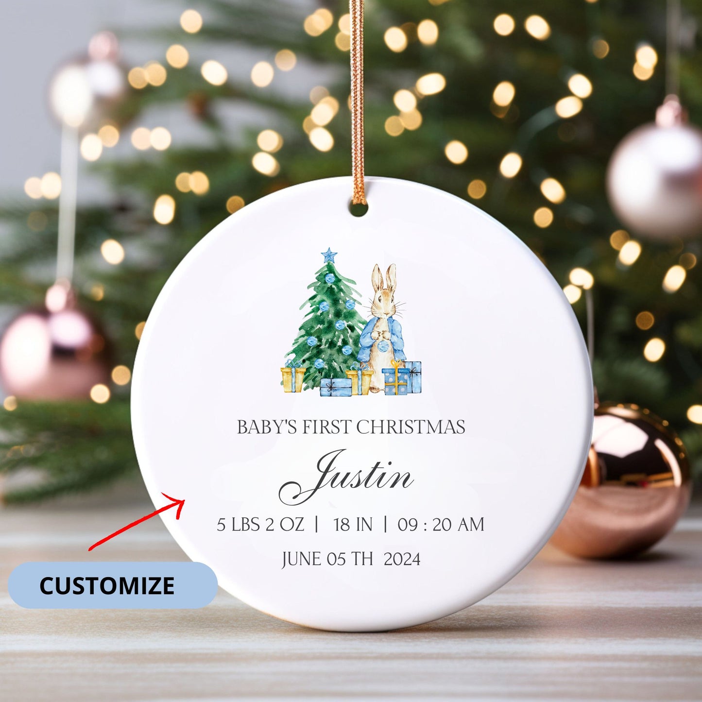 Custom Baby's First Christmas Ornament