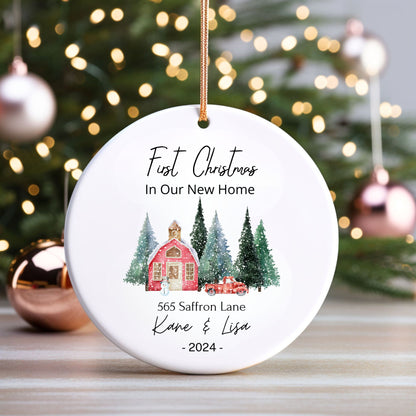 Custom First Christmas in Our New Home Ornament 2024 ,Keepsake for New Homeowners